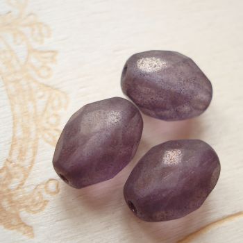 FIRE POLISHED OVAL BEAD